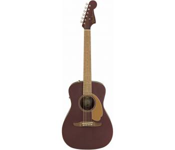 FENDER Malibu Plyr Burgundy Satin WN электроакустическая гитара, цвет бордовый Фендер